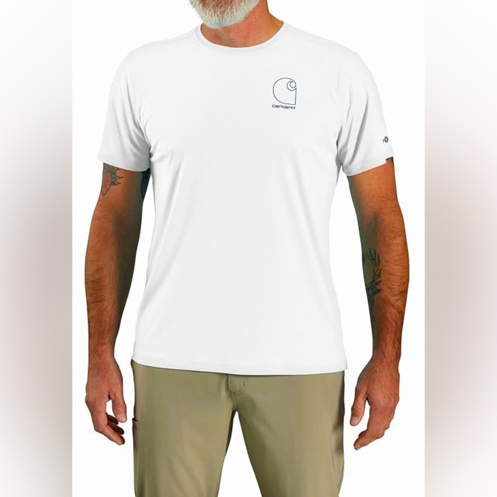 NWT Carhartt Force Sun Defender™ Lightweight Short-Sleeve Logo golf street comfy